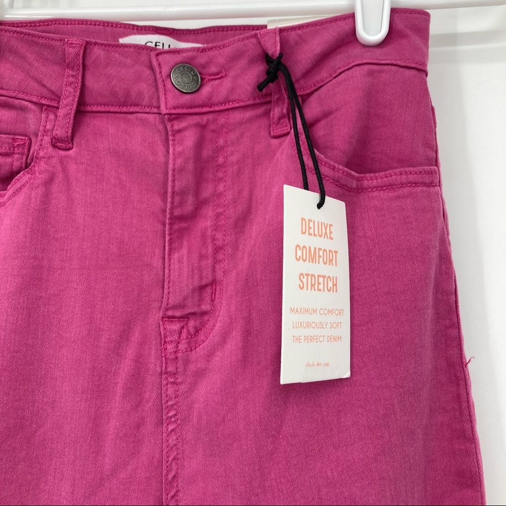 ❤️‍🔥 (5/20) NWT Cello High Rose Crop Skinny Pink Jeans Size 5 - Picture 3 of 13
